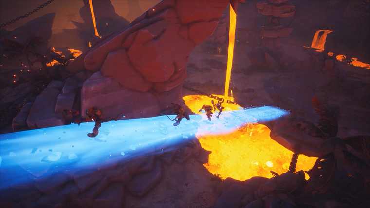 Robot cowboys fighting a horde in the desert